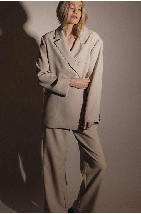 Devaki Blazer Sand Melange M Stretch blazer